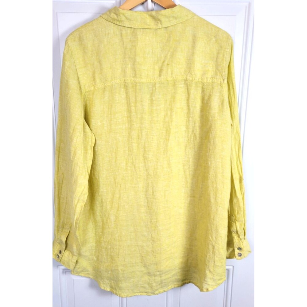Sigrid Olsen Long Sleeve Linen Button-Up Shirt Si… - image 8